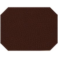H. Risch Inc. PLACEMATDXOCT-CHMAHOGANY Chesterfield 16" x 12" Mahogany Premium Sewn Faux Leather Octagon Placemat - 12/Pack