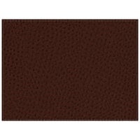 H. Risch Inc. PLACEMATDX-CHMAHOGANY Chesterfield 16" x 12" Mahogany Premium Sewn Faux Leather Rectangle Placemat - 12/Pack