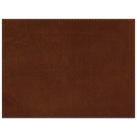 H. Risch, Inc. PLACEMATDX-LTHBROWN Tuxedo Leather 16" x 12" Customizable Brown Premium Sewn Rectangle Placemat