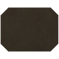 H. Risch Inc. PLACEMATDXOCT-IRICHOCOLATE Iridescent 16" x 12" Chocolate Premium Sewn Faux Leather Octagon Placemat - 12/Pack