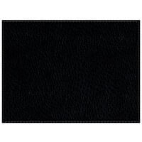 H. Risch Inc. PLACEMATDX-CHBLACK Chesterfield 16" x 12" Black Premium Sewn Faux Leather Rectangle Placemat - 12/Pack