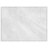 H. Risch, Inc. PLACEMATDX-HARWHITE Harley 16" x 12" Customizable White Premium Sewn Faux Leather Rectangle Placemat