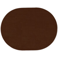 H. Risch, Inc. PLACEMATOVAL17x13BROWN 17" x 13" Customizable Brown Vinyl Oval Placemat