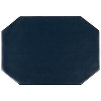 H. Risch, Inc. PLACEMATOCT16X11.375BLUE 16" x 11 3/8" Customizable Blue Vinyl Octagon Placemat
