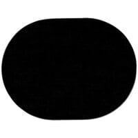 H. Risch, Inc. PLACEMATOVAL17X13BLACK 17" x 13" Customizable Black Vinyl Oval Placemat