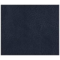 H. Risch, Inc. TABLEMAT15X13NAVY 15" x 13" Customizable Navy Hardboard / Faux Leather Rectangle Placemat