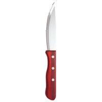 Libbey 200 1432 Beef Baron II 10" Stainless Steel Steak Knife with Red Pakkawood Handle - 12/Pack