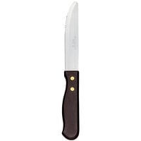 Libbey 201 2492 Beef Baron 10" Stainless Steel Steak Knife with Black Polypropylene Handle - 12/Pack