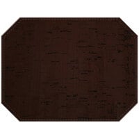 H. Risch, Inc. PLACEMATDXOCT-VINOCOCOA Vino 16" x 12" Customizable Cocoa Premium Sewn Faux Cork Octagon Placemat