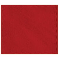 H. Risch, Inc. TABLEMAT15X13RED 15" x 13" Customizable Red Hardboard / Faux Leather Rectangle Placemat