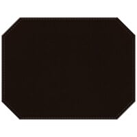 H. Risch, Inc. PLACEMATDXOCT-TAMBROWN Tamarac 16" x 12" Customizable Brown Premium Sewn Faux Leather Octagon Placemat