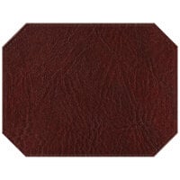 H. Risch, Inc. TABLEMATOCT17X13WINE 17" x 13" Customizable Wine Hardboard / Faux Leather Octagon Placemat