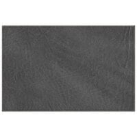 H. Risch, Inc. TABLEMAT17X11CHARCOAL 17" x 11" Customizable Charcoal Hardboard / Faux Leather Rectangle Placemat