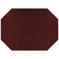 H. Risch, Inc. TABLEMATOCT15X11WINE 15" x 11" Customizable Wine Hardboard / Faux Leather Octagon Placemat