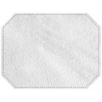 H. Risch, Inc. TABLEMATOCT17X13WHITE 17" x 13" Customizable White Hardboard / Faux Leather Octagon Placemat
