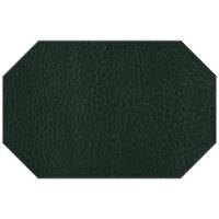H. Risch, Inc. TABLEMATOCT17X11GREEN 17" x 11" Customizable Green Hardboard / Faux Leather Octagon Placemat