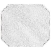 H. Risch, Inc. TABLEMATOCT15X13WHITE 15" x 13" Customizable White Hardboard / Faux Leather Octagon Placemat