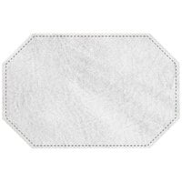 H. Risch, Inc. TABLEMATOCT17X11WHITE 17" x 11" Customizable White Hardboard / Faux Leather Octagon Placemat