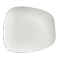 Acopa Nova 12 1/4 inch x 10 1/4 inch Cream White Asymmetric Stoneware Plate - 12/Case