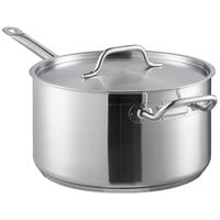 Vigor SS1 Series 10 Qt. Stainless Steel Sauce Pan with Aluminum-Clad Bottom and Cover