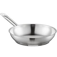 Vigor SS1 Series 9 1/2" Stainless Steel Fry Pan with Aluminum-Clad Bottom