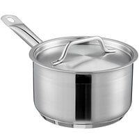 Vigor SS1 Series 2 Qt. Stainless Steel Sauce Pan with Aluminum-Clad Bottom and Cover