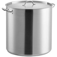 Vigor SS1 Series 100 Qt. Heavy-Duty Stainless Steel Aluminum-Clad Stock Pot with Cover