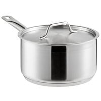 Vigor SS1 Series 3 Qt. Stainless Steel Sauce Pan with Aluminum-Clad Bottom and Cover
