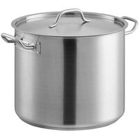 Vigor SS1 Series 32 Qt. Heavy-Duty Stainless Steel Aluminum-Clad Stock Pot with Cover