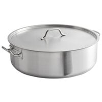 Vigor SS1 Series 30 Qt. Stainless Steel Aluminum-Clad Heavy-Duty Brazier with Cover