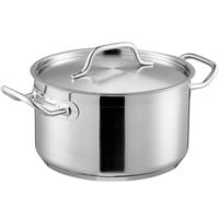 Vigor SS1 Series 6 Qt. Stainless Steel Aluminum-Clad Sauce Pot with Cover
