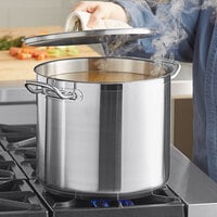 Vigor SS1 Series 20 Qt. Heavy-Duty Stainless Steel Aluminum-Clad Stock Pot with Cover