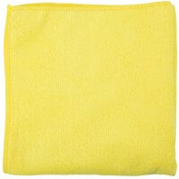 Unger MC40J SmartColor MicroWipe 16" x 16" Yellow Light-Duty Microfiber Cleaning Cloth   - 10/Pack