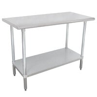 Advance Tabco MSLAG-304-X 30" x 48" 16 Gauge Stainless Steel Work Table with Undershelf