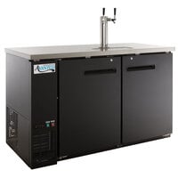 Avantco UDD-2-HC Black Kegerator / Beer Dispenser with (1) 2 Tap Tower - (2) 1/2 Keg Capacity