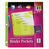 Avery® 75310 Corner Lock 9 1/4" x 11" Assorted Binder Pocket - 3/Pack