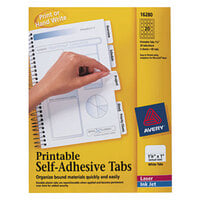 Avery® 16280 1 1/4 inch White Printable Tabs with Repositionable Adhesive - 96/Pack