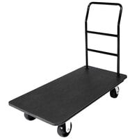 CSL 2100PLS-090 42" x 22" x 38" Black Recycled Plastic General Purpose Utility Cart with 5" Casters