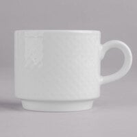 Villeroy & Boch 16-2155-1451 Easy White 3.3 oz. White Porcelain Stackable Cup - 6/Case