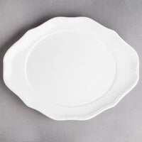 Villeroy & Boch 16-3318-2720 La Scala 12" x 9" White Porcelain Oval Flat Plate - 6/Case