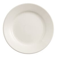 Acopa 6 1/4" Ivory (American White) Wide Rim Rolled Edge Stoneware Plate - 36/Case