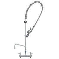 T&S B-5120-12-BJ EasyInstall Deck Mounted Pre-Rinse Faucet with 8" Centers, 44" Hose, 12" Add-On Faucet, 1.15 GPM Spray Valve, and Eterna Cartridges