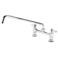 Equip by T&S 5F-8DLX18 Deck Mount Swivel Base Mixing Faucet with 18 1/8" Swing Nozzle and 8" Centers - ADA Compliant