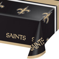Creative Converting New Orleans Saints 54" x 102" Plastic Table Cover - 12/Case