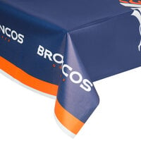 Creative Converting Denver Broncos 54" x 102" Plastic Table Cover - 12/Case