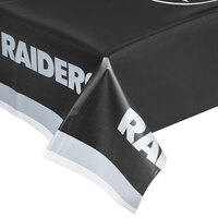 Creative Converting Las Vegas Raiders 54" x 102" Plastic Table Cover - 12/Case