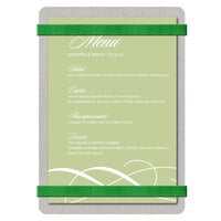 Menu Solutions ALSIN46-RB Alumitique 4" x 6" Customizable Brushed Aluminum Menu Board with Green Bands