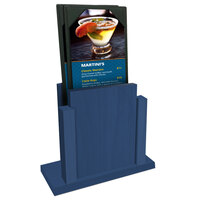 Menu Solutions WDMS-RI True Blue Wood Menu Holder with 4" x 6" Sheet Protector