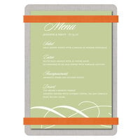 Menu Solutions ALSIN46-RB Alumitique 4" x 6" Customizable Brushed Aluminum Menu Board with Orange Bands