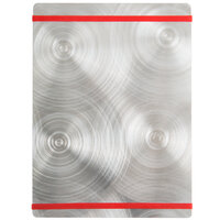 Menu Solutions ALSIN57-RB Alumitique 5" x 7" Customizable Swirl Aluminum Menu Board with Red Bands